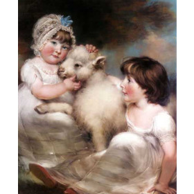 Portrait of Miss E. and Miss L. Earle with a Lamb