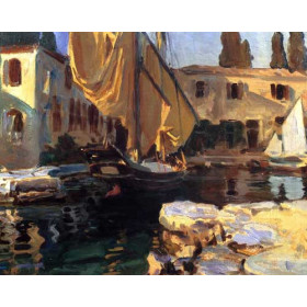 Boat with The Golden Sail, San Vigilio