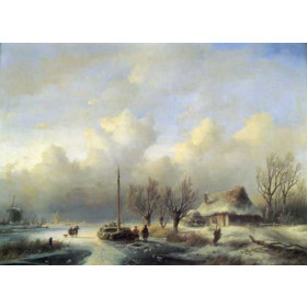 Figures in a winter landscape