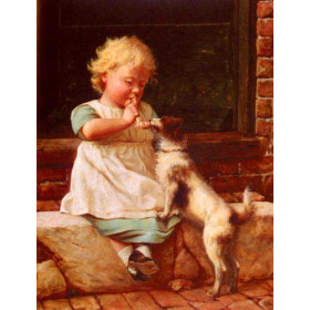 A Young Girl And Her Dog