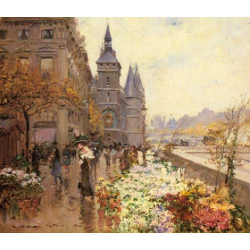 A Flower Market Along the Seine