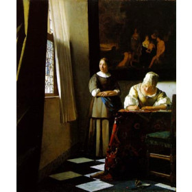 Lady Writing a Letter with Her Maid