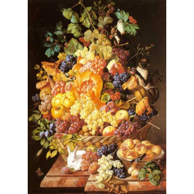 A Basket Of Fruit With Animals