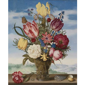 Ambrosius Bosschaert - Bouquet of Flowers on a Ledge