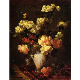 Antoine Vollon - Peonies and Apple Blossoms in a Chinese Vase