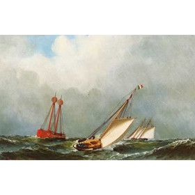 Antonio Jacobsen - Vision and Dauntless off Sandy Hook Lightship