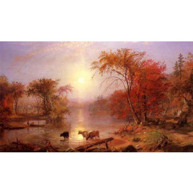 Bierstadt, Albert(USA) - Indian Summer, Hudson River