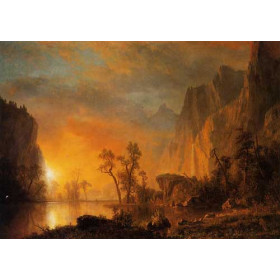 Bierstadt, Albert(USA) - Sunset in the Rockies