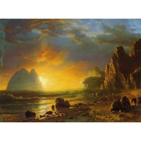 Bierstadt, Albert(USA) - Sunset on the Coast