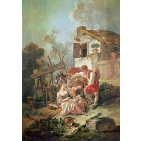 Boucher, Francois - Man Offering Grapes to a Girl