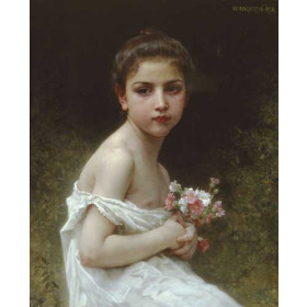 Bouguereau, William - Little girl with a bouquet