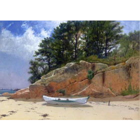 Bricher, Alfred Thompson - Dory on Danas Beach, Manchester-by-the-Sea, Massachusetts