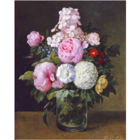 Carl Moller - Still Life of Pink Roses