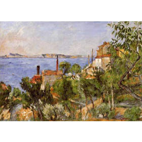 Cezanne, Paul - Landscape, Study after Nature (AKA The Seat at LEstaque)