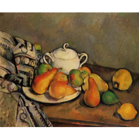 Cezanne, Paul - Sugarbowl, Pears and Tablecloth