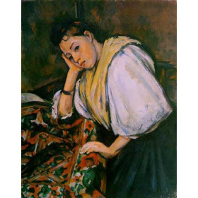 Cezanne, Paul - Young Italian Girl Resting on Her Elbow