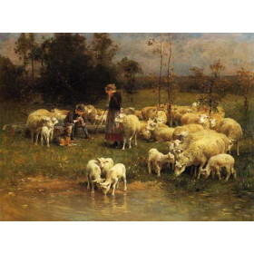 Charles-emile Jacque - Guarding the Flock