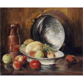 Chase, William Merritt - Still Life with Fruit and Copper Pot