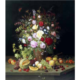 Christian Mollback - Still Life of Flowers and Fruit