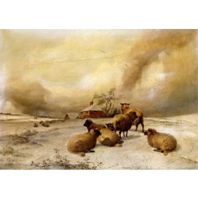 Cooper, Thomas Sidney - Sheep In A Winter Landscape