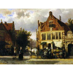 Cornelius Springer - The Corner of Westerstraat and Tabakstraat in Enkhuizen