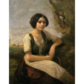 Corot, Jean-Baptiste-Camille - Harvester with Sickle