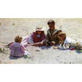 Curran, Charles Courtney - Children by the Seashore