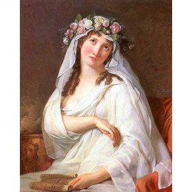 David, Jacques-Louis - A Vestal Virgin Crowned With Flowers