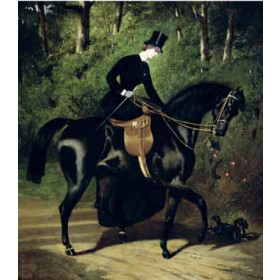 Dedreux, Alfred(France) - The Rider, Kipler, on Her Black Mare