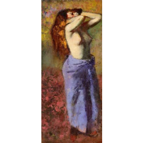 Degas, Edgar - Woman in a Blue Dressing Gown, Torso Exposed