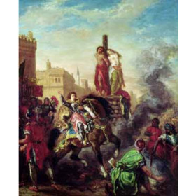 Delacroix, Eugene - Olinda and Sophronia on the Pyre, from Gerusalemme Liberata by Torquato Tasso