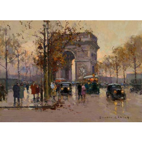 Edouard Leon Cortes - Arc de triomphe by a rainy day