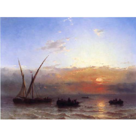 Edward Moran - Fishing Boats at Sunset