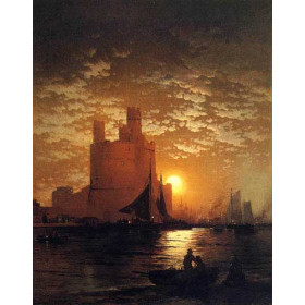 Edward Moran - Moonlit Scene