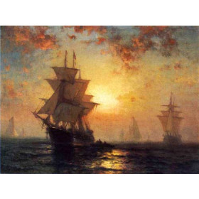 Edward Moran - Ships at Night