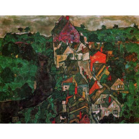 Egon Schiele - Krumau Landscape