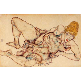 Egon Schiele - Reclining Woman with Blond Hair