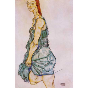 Egon Schiele - Standing Woman in a Green Skirt