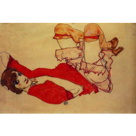 Egon Schiele - Wally with a Red Blouse