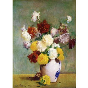 Emil Carlsen - Still Life of Chrysanthemums in a Canton Vase