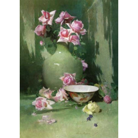 Emil Carlsen - Vase of Roses