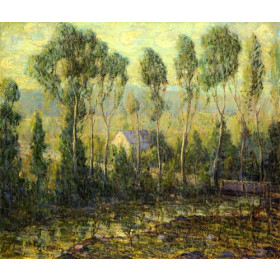 Ernest Lawson - Poplars along a River