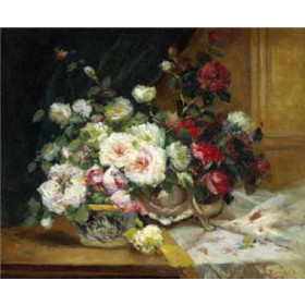 Eugene Henri Cauchois - Bowl of Roses