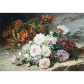 Eugene Henri Cauchois - Roses and Gillyflower