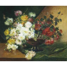 Eugene Henri Cauchois - Still Life of Asters