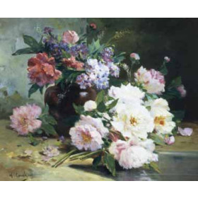 Eugene Henri Cauchois - Still Life of Beautiful Flowers