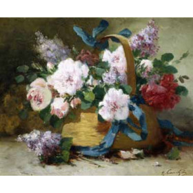 Eugene Henri Cauchois - The Basket of Flowers