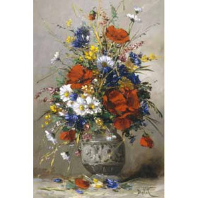 Eugene Petit - Vase of Summer Flowers