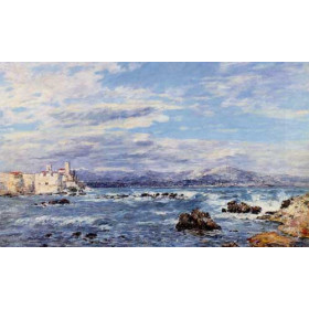 Eugene-Louis Boudin - A Gusty Northwest Wind at Antibes