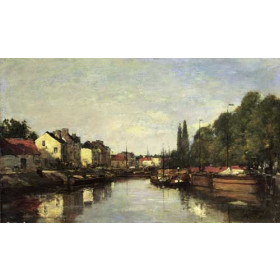 Eugene-Louis Boudin - Brussels, the Louvain Canal